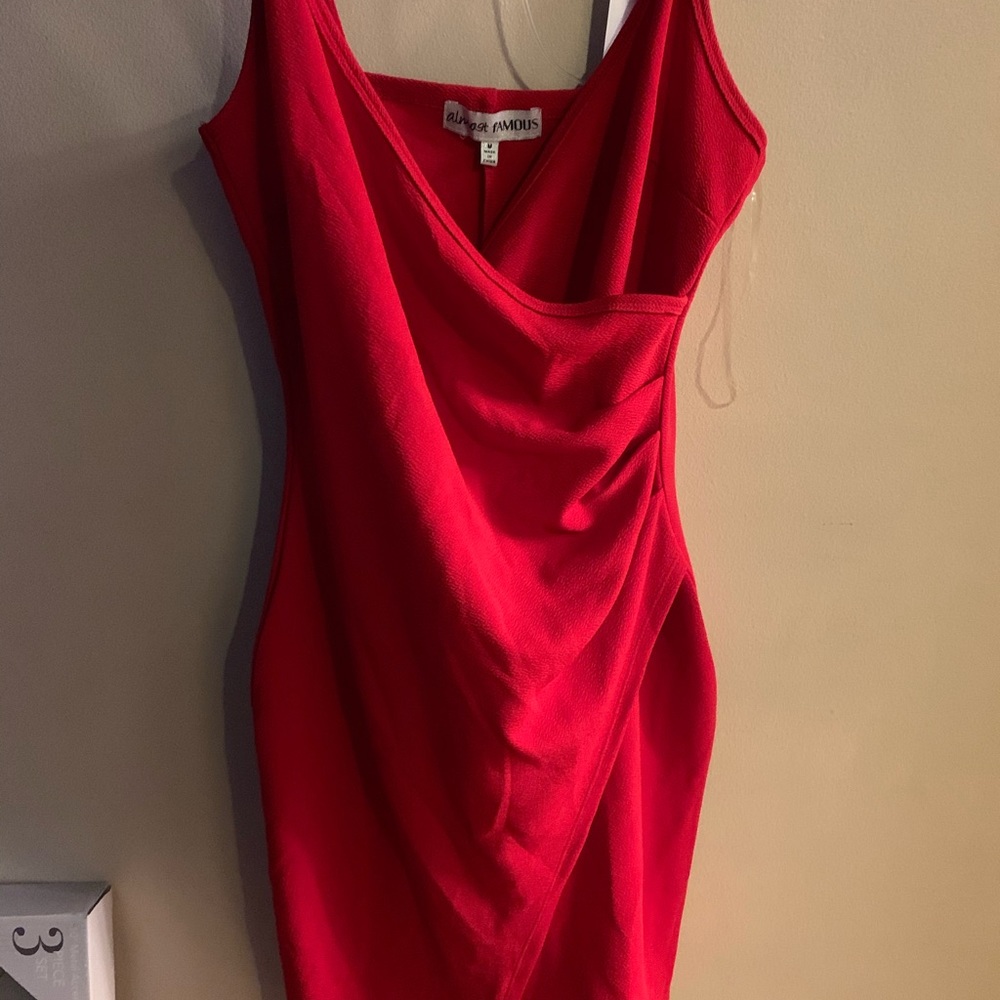 Red spaghetti strap dress